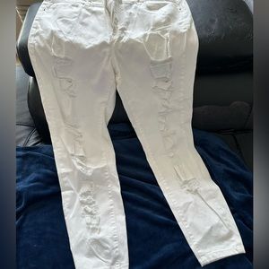 Forever 21, distressed white jeans plus size 20